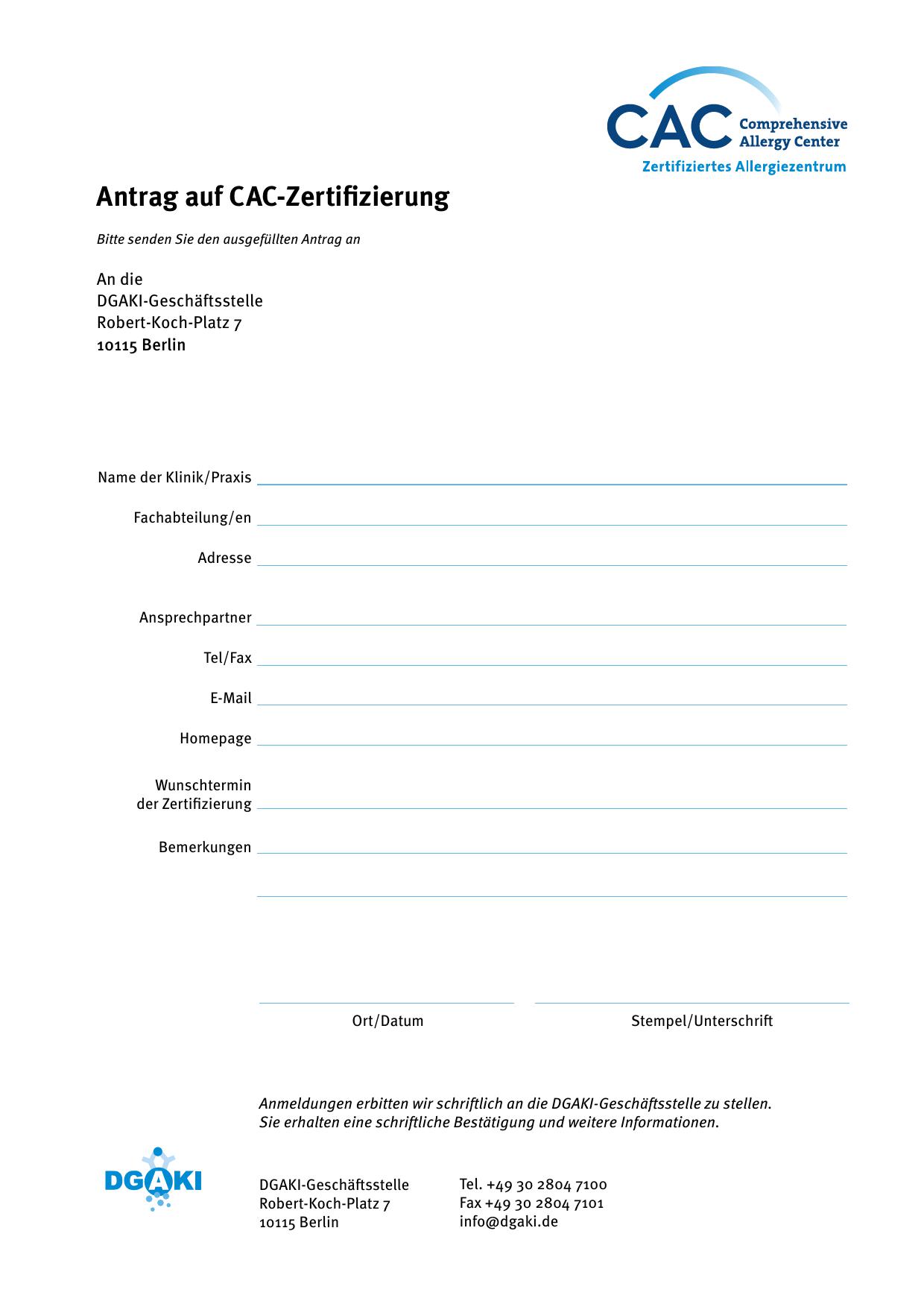 Antragsformular